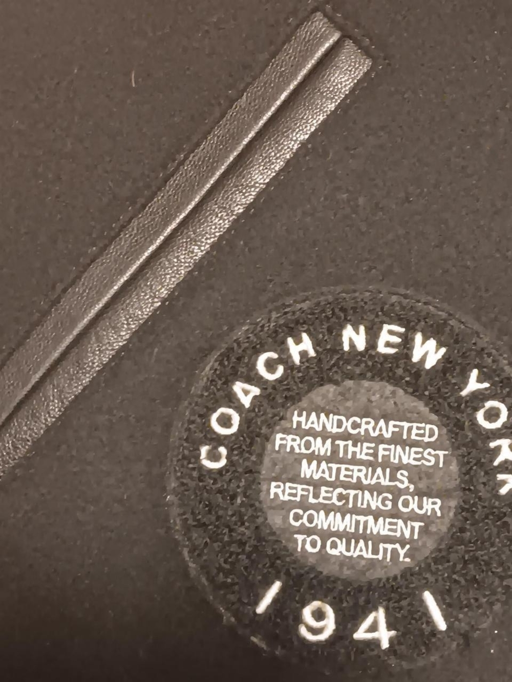 Coach Black Leather-Sleeve Varsity Jacket w/ Striped Trim - - Picture 6 of 8
